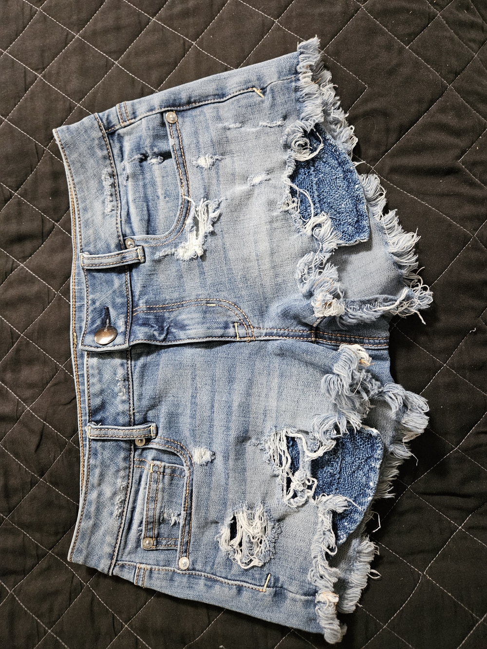 American Eagle Outfitters Light Blue Distressed Denim Cutoff Shorts